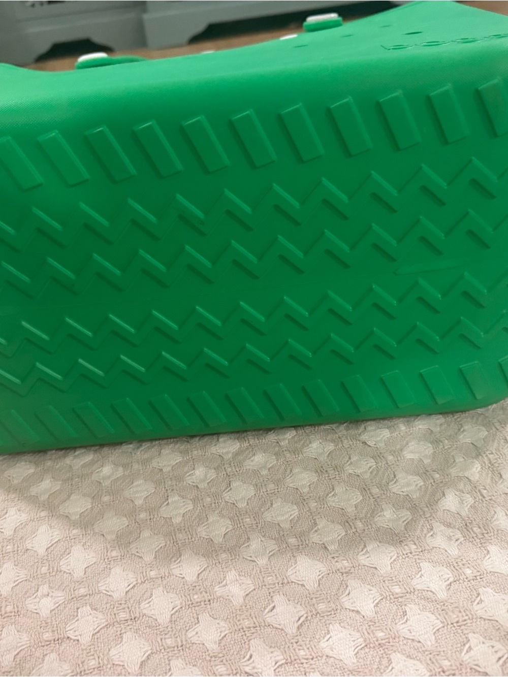 BOGG BAG Emerald Green Molded Tote with Geometric Texture